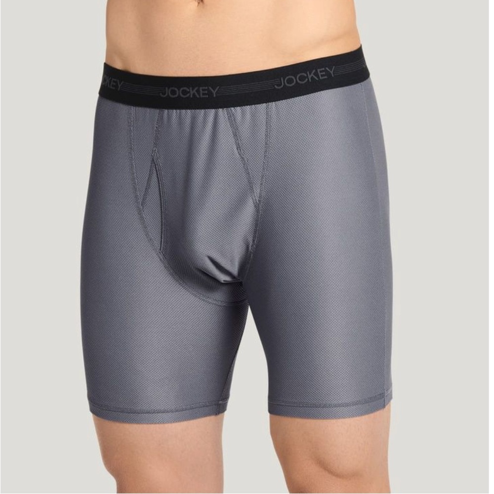 3 Pack - Grey - Jockey Ultimate Freedom 8" Long Leg Boxer Brief - Chafe Prof